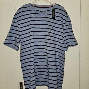 NWT Tommy Hilfiger Light Blue / Dark Blue Striped Slim Fit Tee (XXL)